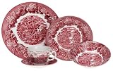 Wood and Sons English Scene Dinnerware 5-Piece Place Setting, Pink