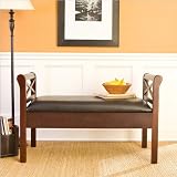 Southern Enterprises BC9221 Faux Leather Storage Bedroom Bench,