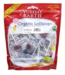 YummyEarth Organic Lollipops, Tooberry Blueberry (60 Count), 12.3-Ounce Bags (Pack of 4)