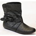 Womens Ankle Boots Pixie Black Ladies Flat Boots Size 3 4 5 6 7 8