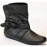 515MJ7A4yWL. SL160  Womens Ankle Boots Pixie Black Ladies Flat Boots Size 3 4 5 6 7 8
