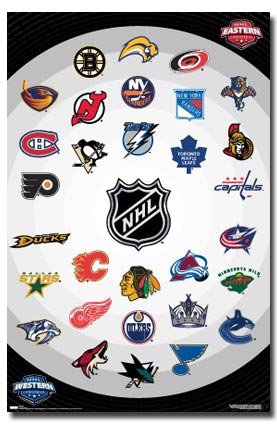 NHL Logos (2007-08) Sports Poster Print - 24 X 36