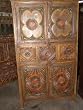Colorful Antique Armoire Floral Cabinet Hutch Jaipur India 18c Ornate Carved