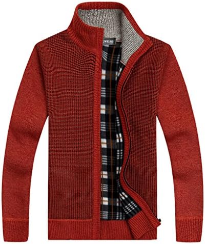 Shengweiao Men's Zip Knitted Cardigan Sweater