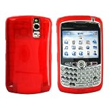 For Blackberry Curve 8330 Crystal Silicone Case Sq Red