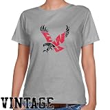 NCAA Eastern Washington Eagles Ladies Ash Distressed Logo Vintage Classic Fit T-shirt