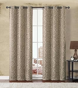 HLC.ME Stanton Energy-Saving Blackout Window Curtain Grommet Panels - Pair - 84