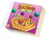 Traditional Solitaire with Wooden Board & Pieces