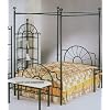 Black "sunburst" Design Queen Size Canopy Bed Headboard Footboard Canopy