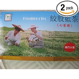 Gynostemma (Jiaogulan tea) green Tea 2 pack - (miracle grass; antioxidant' stress reliver, detoxification herbs)