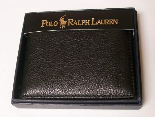 Polo Ralph Lauren Mens Black Leather Passcase Wallet