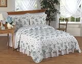 Bluefield Shabby Chic 3pc Quilt and Shams Bedding Set - Available in King and Queen