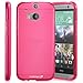 Fosmon DURA-FROST Smooth Durable & Flexible Slim Fit TPU Case Cover for 2014 HTC One (M8) - Retail Packaging (Hot Pink)
