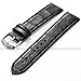 KS 20mm Black Leather Men's Replacement Watch Band Straps WB2042