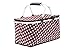 SUROY Picnic Basket, Insulated Folding Collapsible Market Picnic Basket Zip Closure Basket with Carrying Handles for Outdoor Picnic (Coffee Spot)