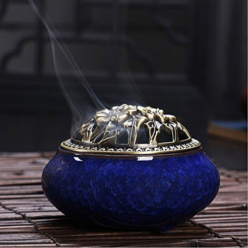 BIG SALE!!! Longove Ceramic Incense Burner Incense Holder Censer (Dark Blue)