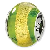 Sterling Silver Yellow/Green Italian Murano Glass Charm Bead Fits Pandora Chamilia Biagi Bracelet