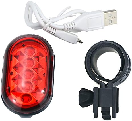 Rechargeable 5 Led Bike Light Super Bright Red Rear Tail Bicycle Light 4 Modes Rainproof Seatpost