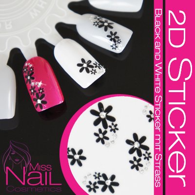 Black Sticker mit Strass - Bl&uuml;te / Blume Preisvergleich