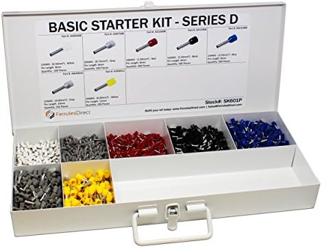 2850 Piece Wire Ferrules Starter Kit without Self Adjusting Tool-22 AWG to 10 AWG Insulated Connectors-SK601P