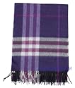 Burberry Check Cashmere Royal Purple Woven Mufflers Scarf 3531053