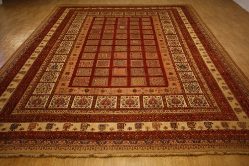 13'2 x 18'9 Red Persian Hand Knotted Wool Sirjan 