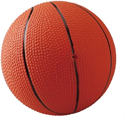 Qpet Chase &amp; Chew Latex Basketball Dog Toy,4.7",Orange