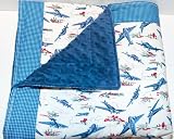 Retro Airplane Quilted Baby Blanket