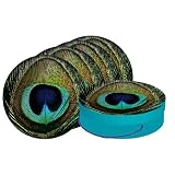 Paperproducts Design Paradise Peacock Dessert Plate, Set of 4