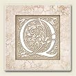 AbsorbaStone Coaster set~ Monogram Initial Q ~ 4 Tile Drink Coasters ~ code 586C
