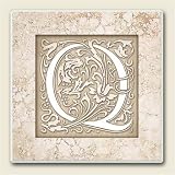 AbsorbaStone Coaster set~ Monogram Initial Q ~ 4 Tile Drink Coasters ~ code 586C