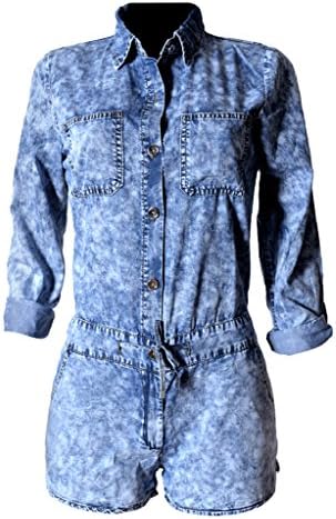 Dicross Women's Denim Jeans Jumpsuit Bodysuit Shorts Romper Playsuit