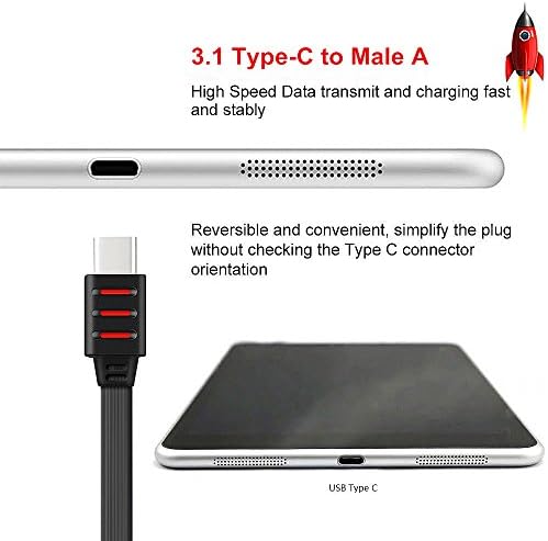 USB Type C, LeVenus® 2pcs 3.3Ft USB 3.1 Type C to USB 3.0 Type A Charging Data Cable with Reversible Connector for Apple New Macbook 12 Inch, ChromeBook Pixel, Nokia N1 and more (Black/White)