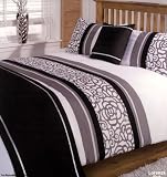 Lorenza Black, Grey, White Bed In A Bag Bedding Set, Double Bed