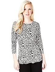 Petite Animal Print Peplum Jumper