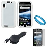 Clear Rubberized Protective Gel Silicone Skin Cover Case for AT&T New Motor ....