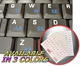 POLISH KEYBOARD STICKERS WITH BLUE LETTERING ON TRANSPARENT BACKGROUND