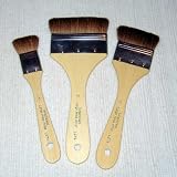 Royal & Langnickel Large Area Artist Brush Set- Three Brown Camel Hair Brushes