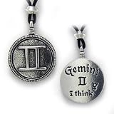 Gemini Zodiac Sign Pendant Astrology Jewelry Horoscope Necklace