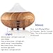 160ml Aroma Essential Oil Diffuser Wood Grain Ultrasonic Cool Mist Humidifier with 7 Color Changing LED Lights Adjustable Mist Mode, Waterless Auto Shut-Off for Spa Home Office(AD-402)