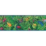Rainforest Frogs Wall Border - Blue (5 yards)