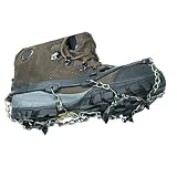 Anti Slip Black Rubber Durable Diamond Spike Hiking Rock Fishing Shoe Grips Cleats w Pouch Carabiner