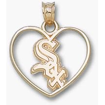 Chicago White Sox "Sox" Heart Pendant - 14KT Gold Jewelry