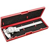 Starrett 3202-6 Dial Caliper, Hardened Stainless Steel, 0-6" Range, 0.001" Graduation, White