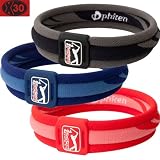 Phiten Pga Tour Bracelet X30 Titanium Bracelet X30 Pga Tour, Gray, 7.5