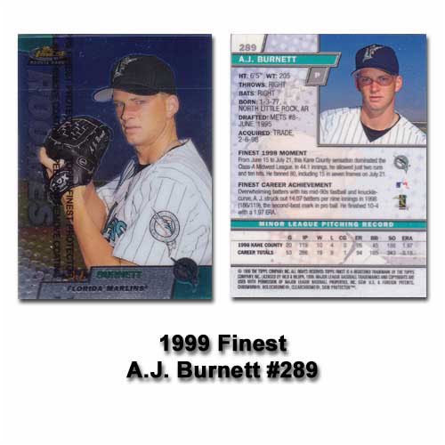 1999 Finest A.J. Burnett Rookie Card