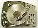 Chrome DJ Turntable Spinning Belt Buckle Record Player