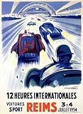 12 Heures Intl Reims 1954, Art Poster by George Ham, size 18 x 24