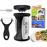 SpiraLife Vegetable Spiralizer Bundle - NEW UPGRADED CAP - Free Recipe eBook - Spiral Slicer, Zucchini Spaghetti Maker, Vegetable Pasta Maker