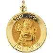 14K Yellow Gold St. John the Evangelist Medal - 22.00mm
